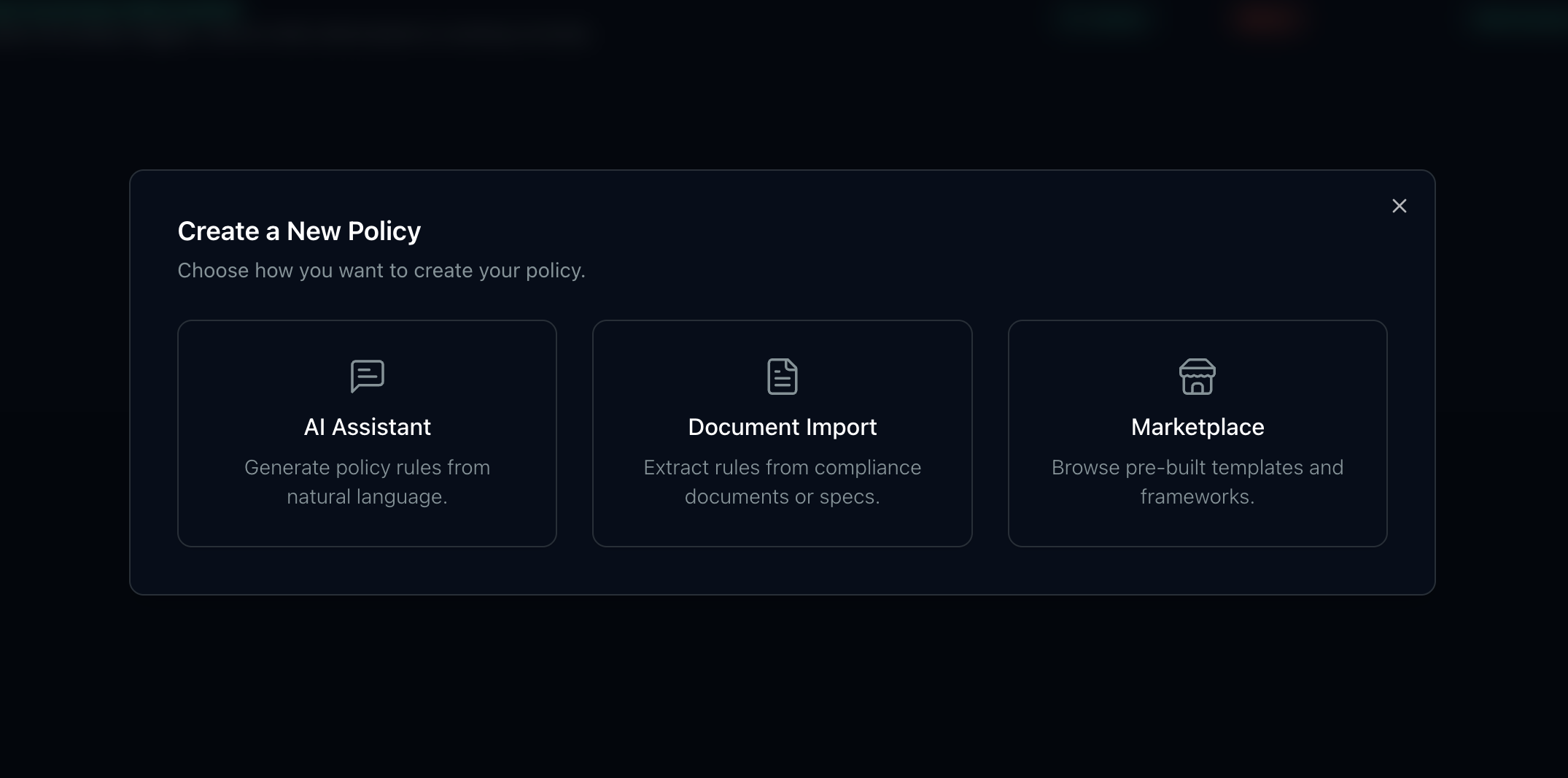 Create a new governance policy with Aguardic's policy builder